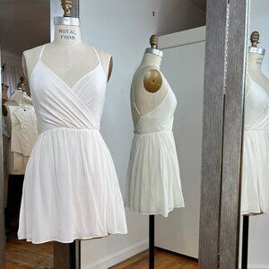 Alice & Olivia White Silk Goddess Minidress- 100% SILK, Size 0